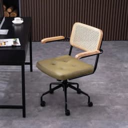 modern Simple Office Chair Home Comfortable Computer Chair Office Chairs for Bedroom Rattan backrest Chair Retro Swivel Chair