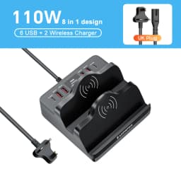 110W 6 Port USB Charger Station Dual Fast Wireless Charging Type C QC3.0 PD3.0 65W Quick Charge For iPhone Xiaomi Samsung Laptop