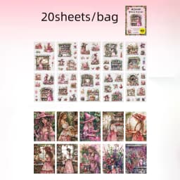 Mr. Paper 20pcs Magic Medicine Cabinet Series Dual-Material Die-Cut Sticker Book DIY Handbook Collage Calendar Notebook Journal