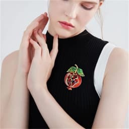 Baroque Luxury Beautiful Pomegranate Fruit Openwork Design Men's and Women's Brooch Pin,Jewelry and Accessories Party Gifts