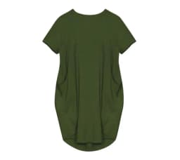 Plus Size Women Short Sleeve O-Neck Loose Casual Dresses Casual Short Sleeve Shirt Mini Dresses Round Neck Pockets Sexy Female T