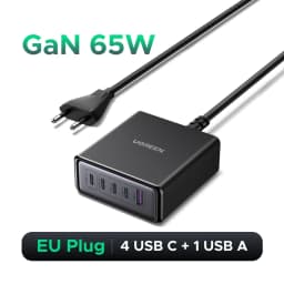 UGREEN 100W 65W GaN Charger Desktop Laptop Fast Charger 6 in 1 For Macbook Air iPad iPhone18 17 16 Pro Max Xiaomi Samsung Tablet