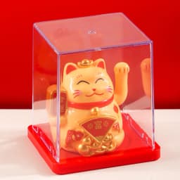 2inch Mini Lucky Cat Ornament Solar Powered Claws Movable Lucky Cat Decoration For Desk Table Counter Bring Fortune Ornaments