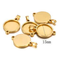 5pcs/lot stainless steel blank Cabochon Base Setting Charms Round Oval Pendant fit 15 20 25mm jewelry making supplies