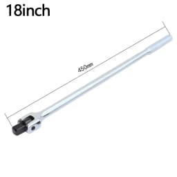 1/2'' Drive Breaker Bar Wrench Socket 10/15/18inch Extension 180-Degree Cr-V Flex Head and Engraved Non-slip Handle Repair Tools