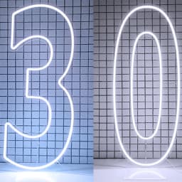 Extra-Large LED Neon Numbers Sign 76cm/100cm Stand up & Wall Mounted for Birthday Wedding Celebration Party Decor