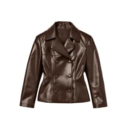 Leather Coat Skirt Women's Set Lapel Double Breasted Slim Coats Hip Package Skirts Female Sets 2025 Autumn Fashion Lady Suits