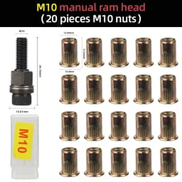 M3 M4 M5 M6 M8 M10 M12 Hand Rivet Nut Head Set Round Nut Tool Manual Riveter Rivnut Tool Accessory