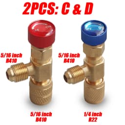 4/2/1PCS R410A R22 1/4" Refrigeration Charging Safety Valve Air Conditioning Refrigerant Safety Liquid Adapter Hand Tool Parts