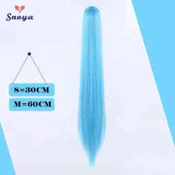 Snoya 60cm/30cm Synthetic Versatile Long Straight Claw Clip Ponytail Extensions for Ancient Costume Design Red Purple Pink Blue