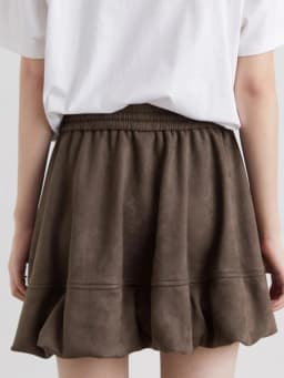CHIC VEN Women Mini Skirts Casual Retro Flower Bud Suede Half Skirt High Waisted A-line Ladies Clothes Spring Autumn 2025