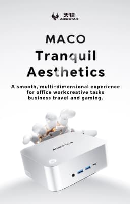 AOOSTAR MACO Mini PC AMD Ryzen 7 H255 Mini PC Windows 11 WiFi 6 USB4 Gaming PC DDR5 5600MHz Support 4 Display 4K/8K Computer