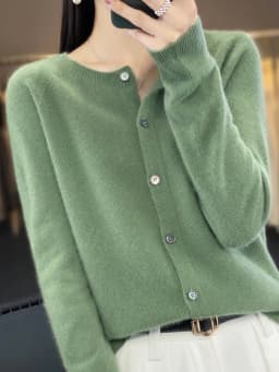 Long Sleeve 100% Merino Wool Sweaters Spring Autumn Women O-Neck Knitwear Tops Clothing Fashion Basic Tops
