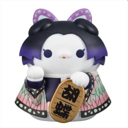 8pcs Q Version Demon Slayer Sitting Ghost Doll Tanjiro Nezuko Inosuke Zenizu Toy Figure Lucky Cat Series PVC Model Birthday Gift