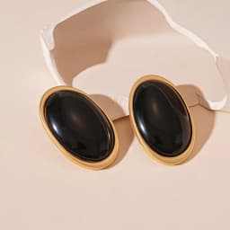 Exaggeration Retro Geometric Ellipse Resin Stud Earrings for Women Personality Charm Wedding Bride Party Jewelry No Fade Gift