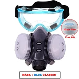 Half Face Dust Mask With Safety Goggles Dual Filters KN95 Filter Dust-proof Respirator For Carpenter Builder Polishing Work Safe