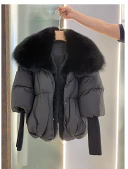 2026 New Autumn 90 Winter Goose Down Jacket Warm Women Coat Oversized Real Fox Fur Collar Thick Luxury Fashion Outerwear