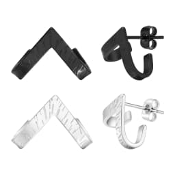Geometric Stud Earring for Men Stainless Steel Triangle Wrap Earrings Punk Cool Boys Anti Allergy Jewelry Gift for Him Male