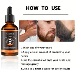 3pcs Men's Beard Care Set, Beard Oil, Moisturizing and Gentle, Beard Brush, Beard Roller, Suitable for Beard Care