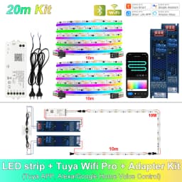 1M-25M Tuya WiFi Addressable LED Strip Lights Kit WS2811 SPI RGBIC Dream Color LED Tape 24V Pixel Strip For Home Decor