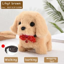 Electronic Walking Puppy Pet Dog Plush Toy Barking Wagging Tail Battery Control Kawaii Interactive Toys for Kids Boys Grils Gift