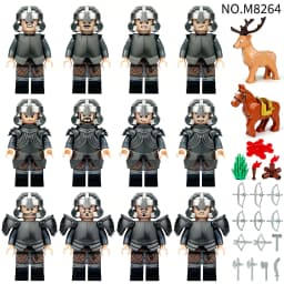 M8264 Werewolf Regiment Hunting Deer Viking Kids Assembling Small Pellet Building Block Toys