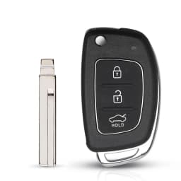 KEYYOU 3 Button For Hyundai Solaris Ix35 Ix45 Series Auto Key Blanks Case Fob Uncut Folding Flip Remote Key Shell Car Key Case