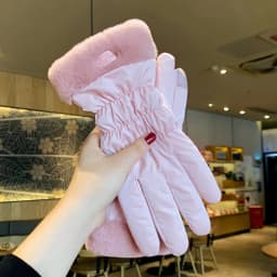New Fashion Bear Elegant Windproof Waterproof Touch Screen Gloves Winter Women's Gloves Full Finger Hand Warm Skiing Black Glove