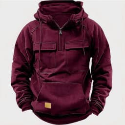 Autumn Winter Hoodies Men half-zip Patchwork Warm Fleece Sweatshirts Multi Pockets Male Fashion casual pullover Outdoor Hoodie