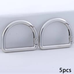 5Pcs D Ring Spring Key Hooks Metal Keyring Clip Spring Ring Buckles Clasp for Belt Backpack Bag Handbag Purse Strap Keychain