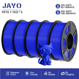 JAYO Filaments PETG 5 Rolls Mixed Colors 3D Printer Filament 1.75mm 100% No Bubble FDM 3D Printer Materials DIY Gift 1.1KG/1 Rol