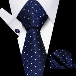 Men Business Tie Set Classic Plaid Dot Necktie Cufflinks Stripe Handkerchief For Wedding High Quality Formal Gravata Accessories