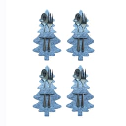Party Supplies Santa Claus Xmas Tree Snowflake Table Decorations Tableware Organizer Christmas Knife Fork Holder Cutlery Bag