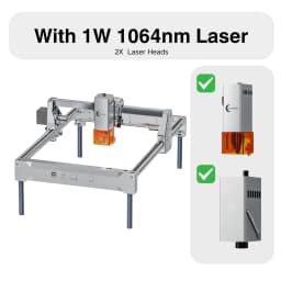K15PRO Dual Laser Engraver, Blue Diode & 1064nm IR Heads, Quick Swap, Wood Acrylic Leather Metal Marking, DIY Business