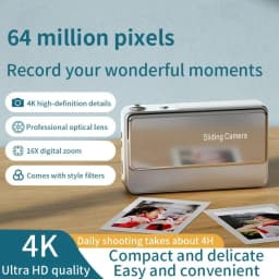 4K HD Sliding Digital Camera 64MP Retro CCD‑Style Mini Camera IPS Screen Multiple Shooting Modes Student Campus Photo Video Cam