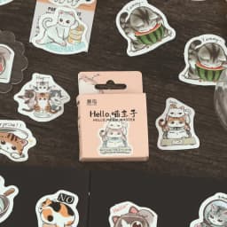 45Pcs/Box Black Cat Theme Stickers Decoration Kawaii Cute Cats Stickers Self-adhesive Scrapbooking Stickers For Laptop Planners