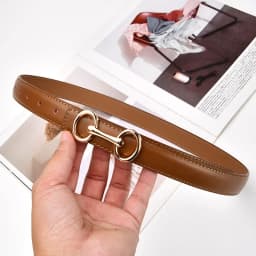 New Leather Women's Thin Belt Cowhide with Sweater Dress Belts for Women Luxury Designer Brand