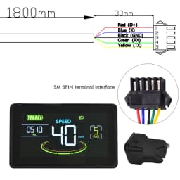 (Custom)UART2 Electric Bike Bicycle LCD Display Meter SM/Waterproof Connection Plug Ebike Intelligent Display