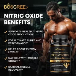 Epicatechin Capsules - Protein Synthesis, Athletic Ability, Strength, and Lean Muscle Support - Carnosine Inhibitors Supplements