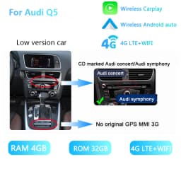BONROAD For Audi Q5 2009-2016 Android Car Radio Multimedia Player Carplay Touch Screen Bluetooth WIFI GPS Navigation Stereo
