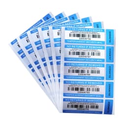 New100% total transfer tamper obvious waterproof label security guarantee invalid sticker Blue double serial number seal sticker