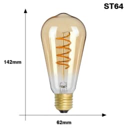 Retro Vintage E27 LED Filament Light Bulb 220V 3W ST64 A60 G80 G95 G125 T185 Edison LED Lamp For Home Glass Decor Spiral Diode