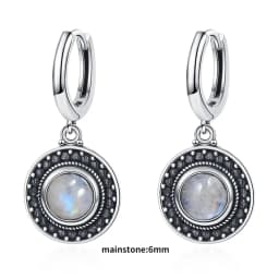 New Elegant Natural Kyanite S925 Silver Drop Earrings for Women Vintage Jewelry Wedding Engagement Hoop Earrings Gifts