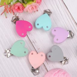 LOFCA 3pcs/lot Silicone Heart Mouse Shape 4.5CM Clips Creation Pendant Tools Multi Colors For Necklace Jewelry Accessories