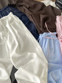 New Pink Drawstring Straight Sweatpants Women Spring Summer Wide Leg Beach Beach Pants Vintage Streetwear Casual Sports Trousers