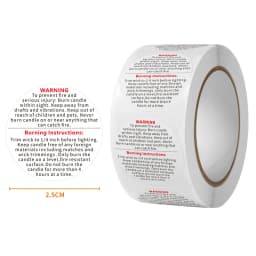 500Pcs White Candle Warning Labels,1inch 1.5inch Round Candle Safety Labels Sticker for Candle Making DIY Candle Jars