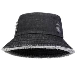 Unisex Solid Color Distressed Cowboy Bucket Hats Fishermen Caps Outdoor Casual Cap Sunscreen Hat