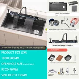 Neptune Star Whale Rain Vegetable Washing Basin Large Single Slot Thickened 304 Stainless Steel Sink Kitchen Household Dish Sink