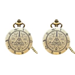 Retro Charm Neutral Fashion Triangle One Eyed Devil Quartz Steampunk Pocket Watch Men's and Women's Necklace Pendant Gift