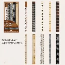 Mr.Paper 20Pcs Double Pack Long Strip Stickers Time Stitch Series Retro Journal Scrapbook Collage Decorative Craft Supplies